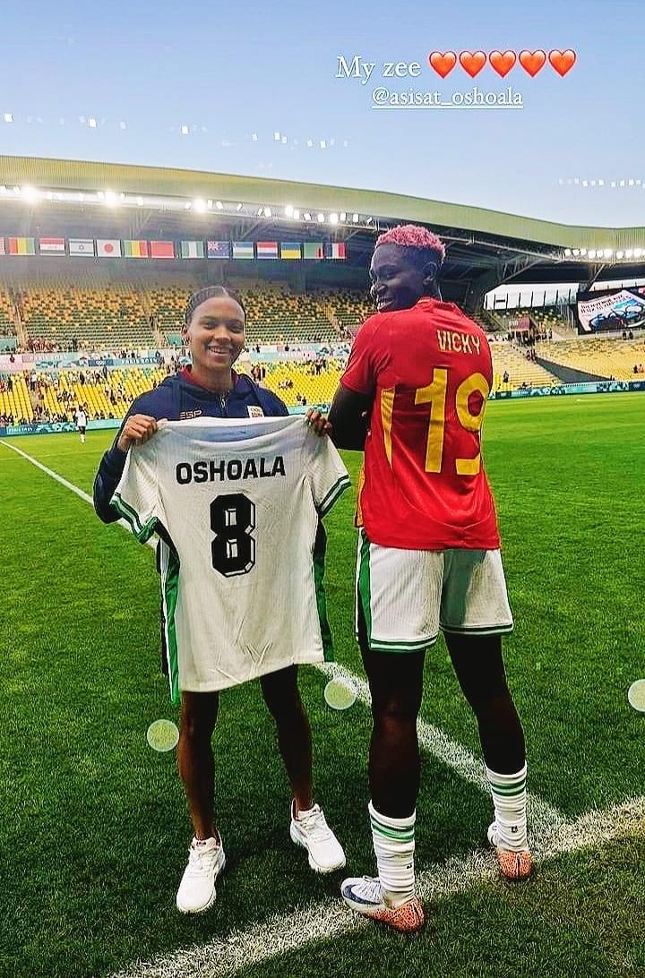 Vicky Lopez and Asisat Oshoala