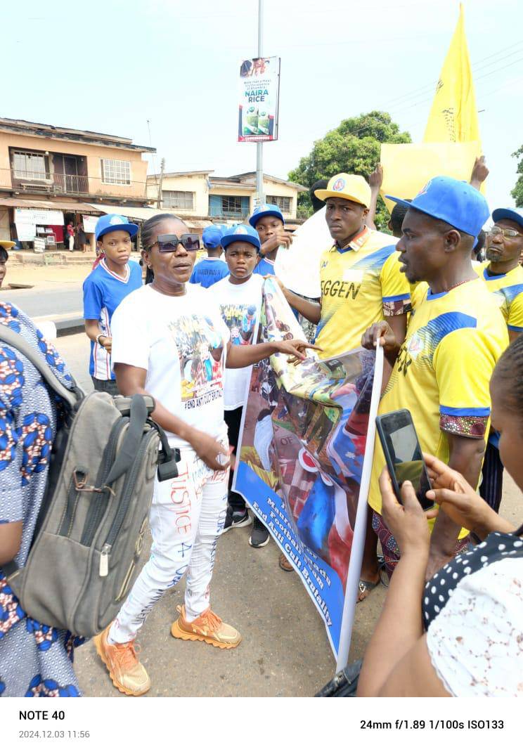 Maureen Mmadu at the protest 