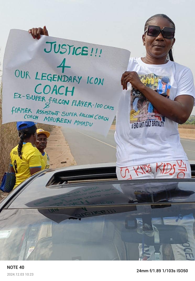 Maureen Mmadu at the protest